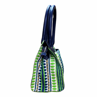 Striped Green Soiree Handbag - Assk-bags