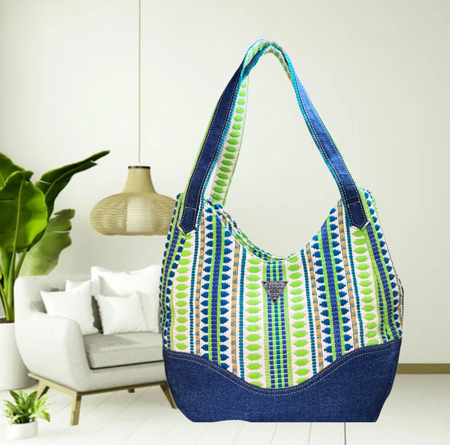 Stripe & seek Crescent Tote - Assk-bags