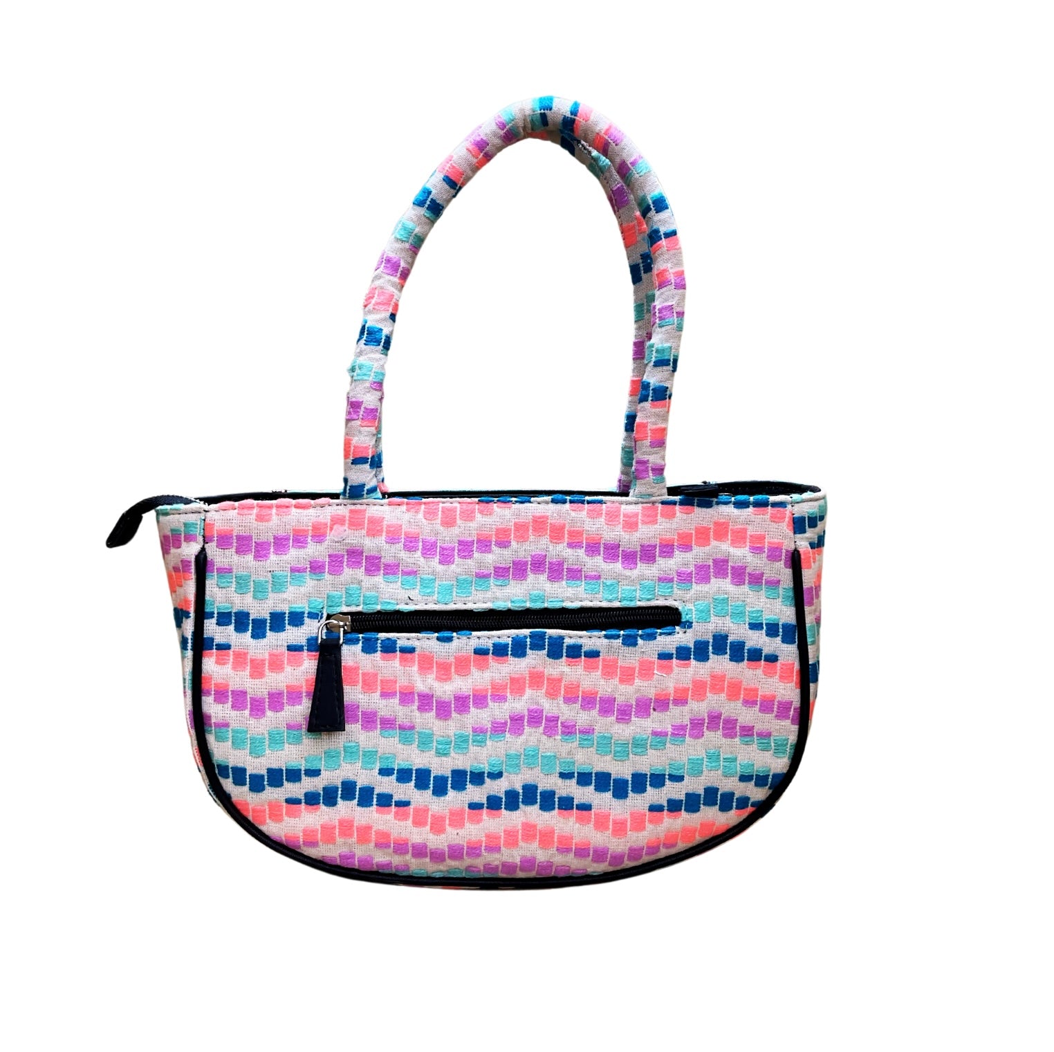 Rainbow waves woven handbag - Assk-bags