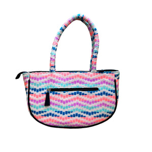 Rainbow waves woven handbag - Assk-bags