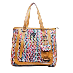 Cappuccino zigzag tote - Assk-bags