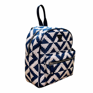 Denim Zigzag Jacquard Backpack - Assk-bags