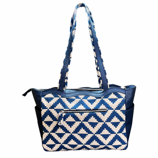 Woven windy Blue Tote - Assk-bags