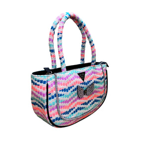 Rainbow waves woven handbag - Assk-bags