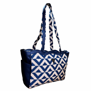 Woven windy Blue Tote - Assk-bags