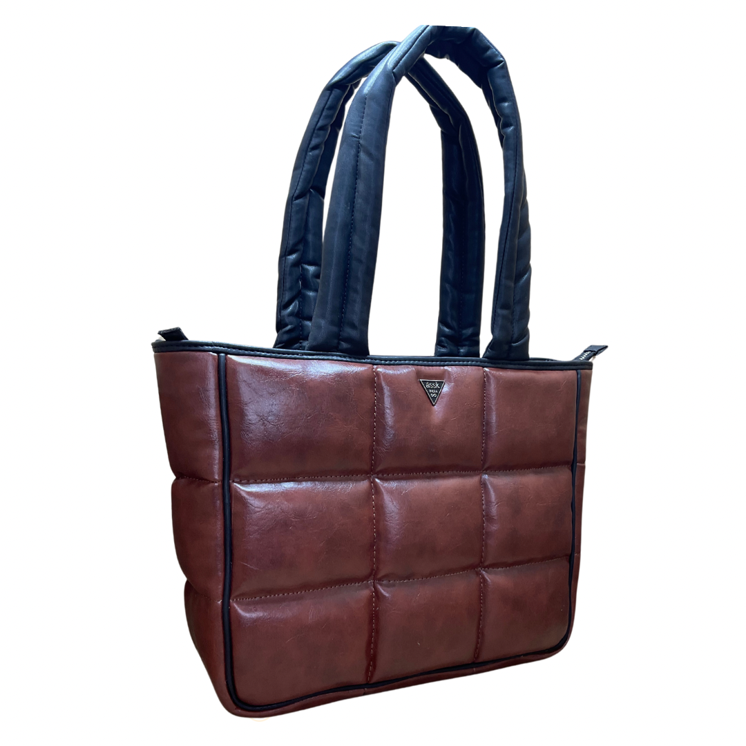 Brown Padded Tote Shopper - Assk-bags