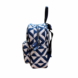 Denim Zigzag Jacquard Backpack - Assk-bags