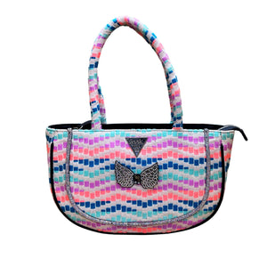 Rainbow waves woven handbag - Assk-bags