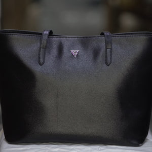 Black Grained Vegan Leather Bag