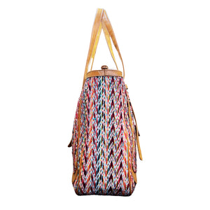 Cappuccino zigzag tote - Assk-bags