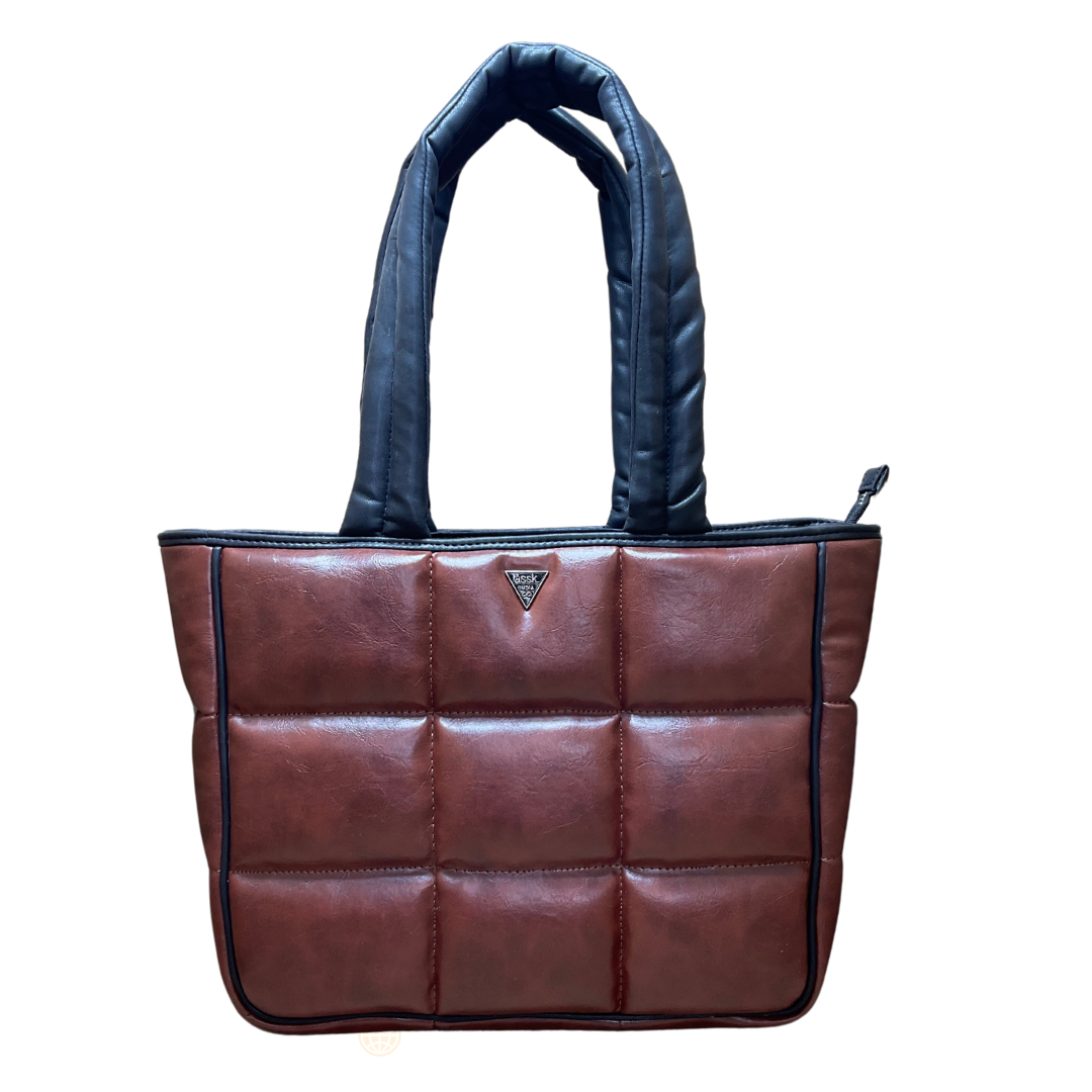 Brown Padded Tote Shopper - Assk-bags