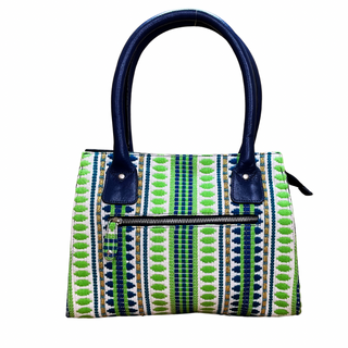 Striped Green Soiree Handbag - Assk-bags