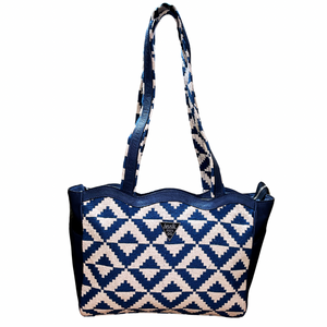 Woven windy Blue Tote - Assk-bags