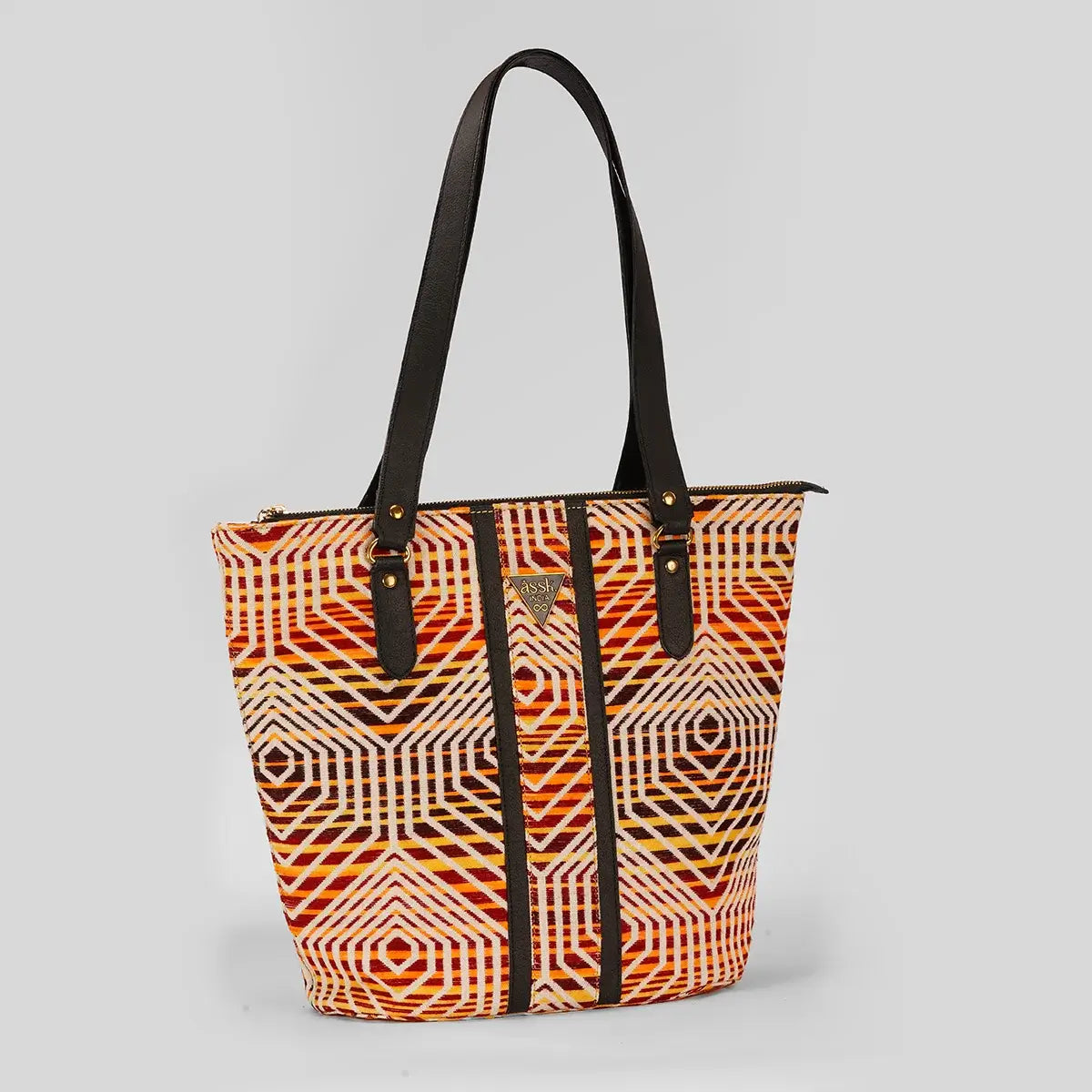 Geometric Woody Tote Bag - Assk-bags